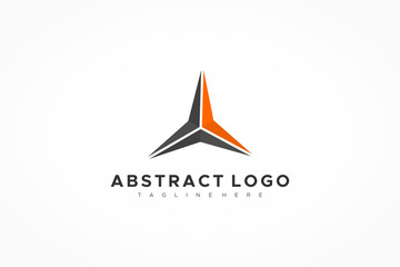 Abstract Triangle Arrow Star Logo. Flat Vector Business Logo Design Template Element.