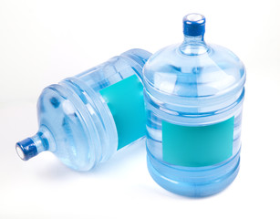 Big water bottle for delivery on white background