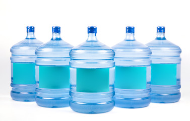 Big water bottle for delivery on white background