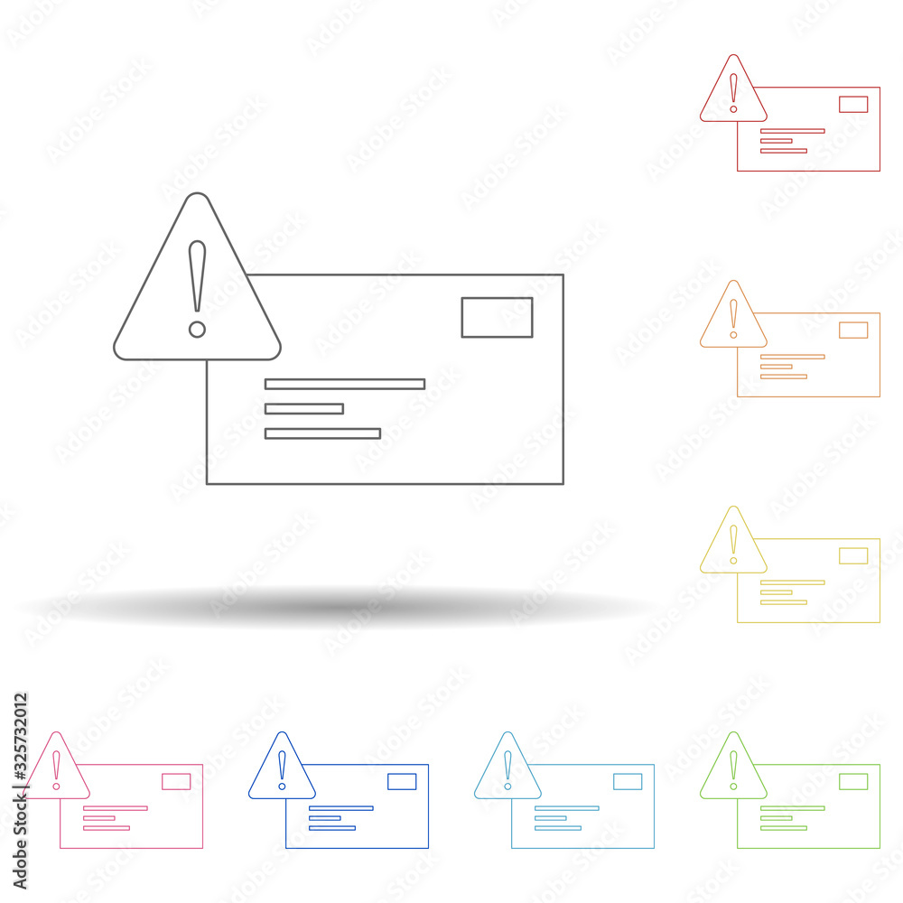 Aufkleber notice letter in multi color style icon. simple thin line, outline vector of virus antivirus icons f