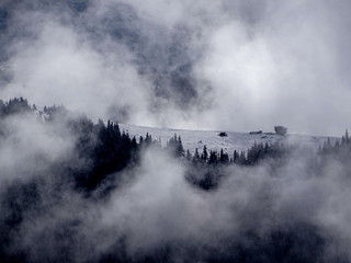 clouds over the mountains