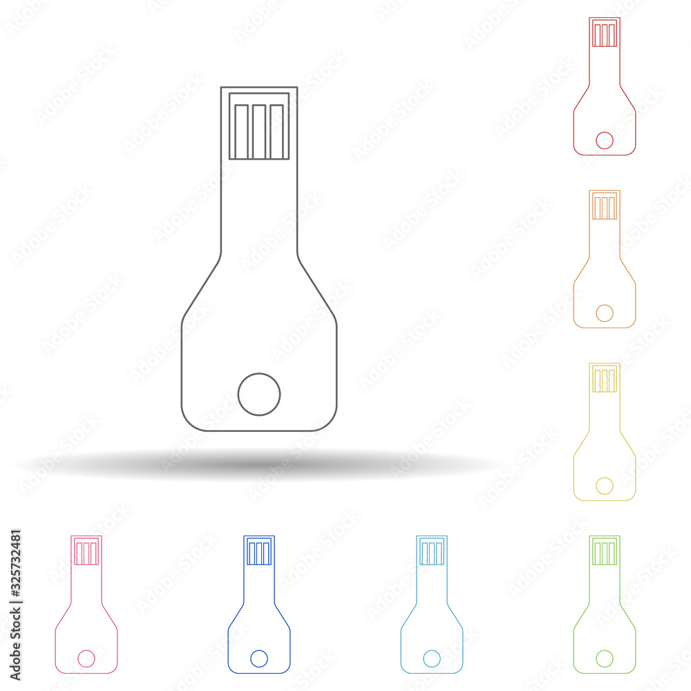 Aufkleber flash card in multi color style icon. simple thin line, outline vector of virus antivirus icons for 