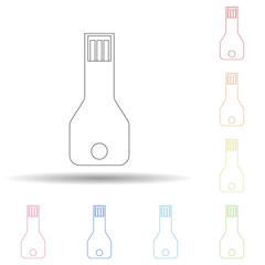 Flash card in multi color style icon. Simple thin line, outline vector of virus antivirus icons for ui and ux, website or mobile application