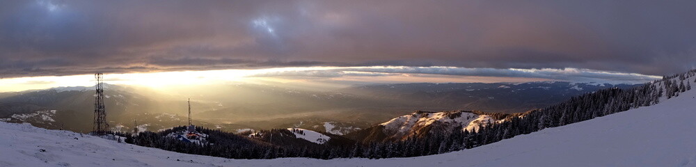 winter sunset landscape 