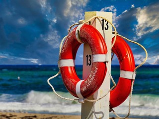 Rettungsringe am Strand von Miami