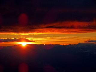sunset in the mountains
