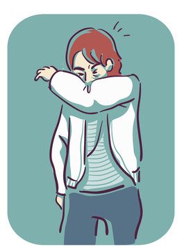recommend clip art: Man Sneeze Into Crook Elbow Illustration
