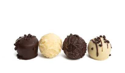 chocolate truffles isolated