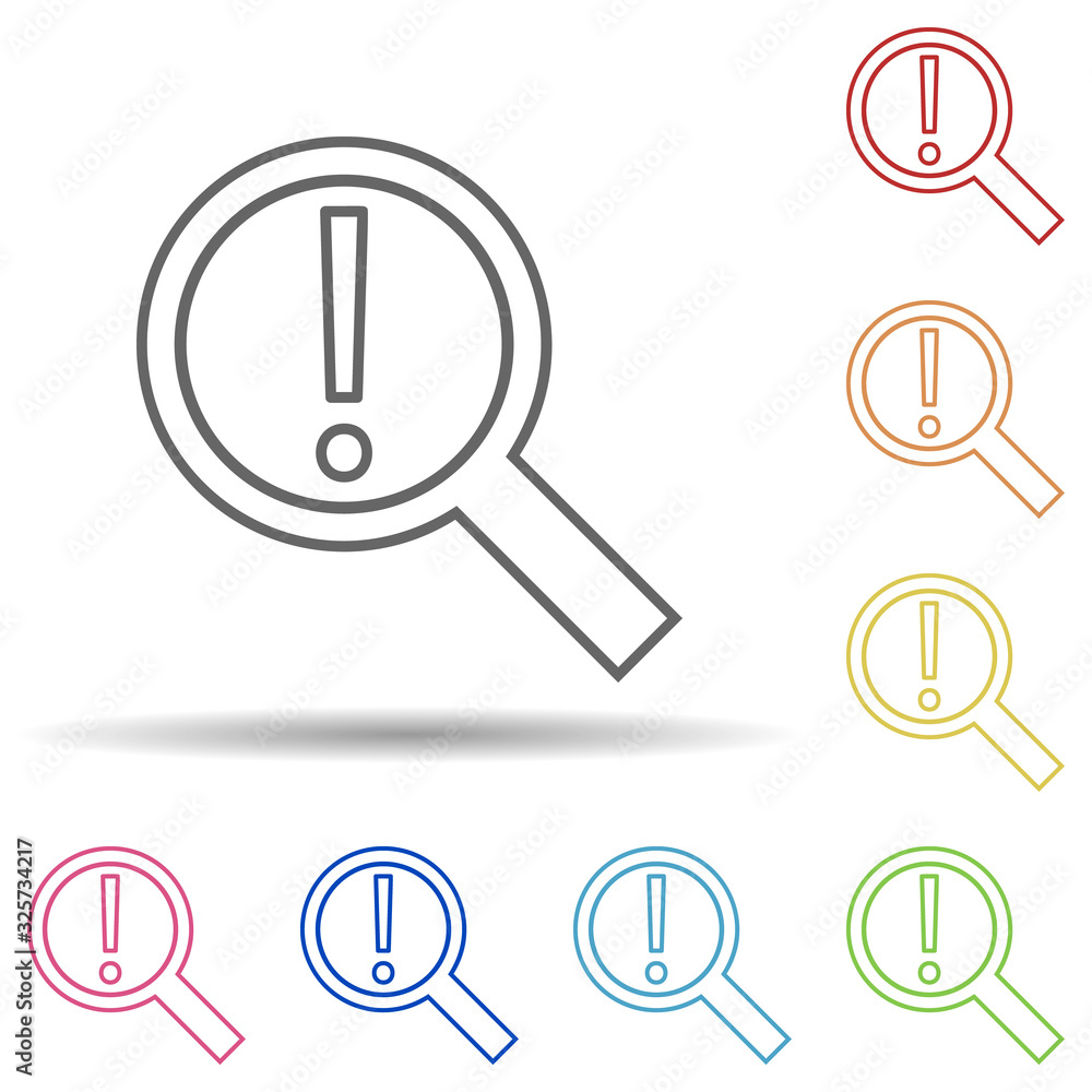 Poster exclamation mark line in multi color style icon. simple thin line, outline vector of virus antivirus