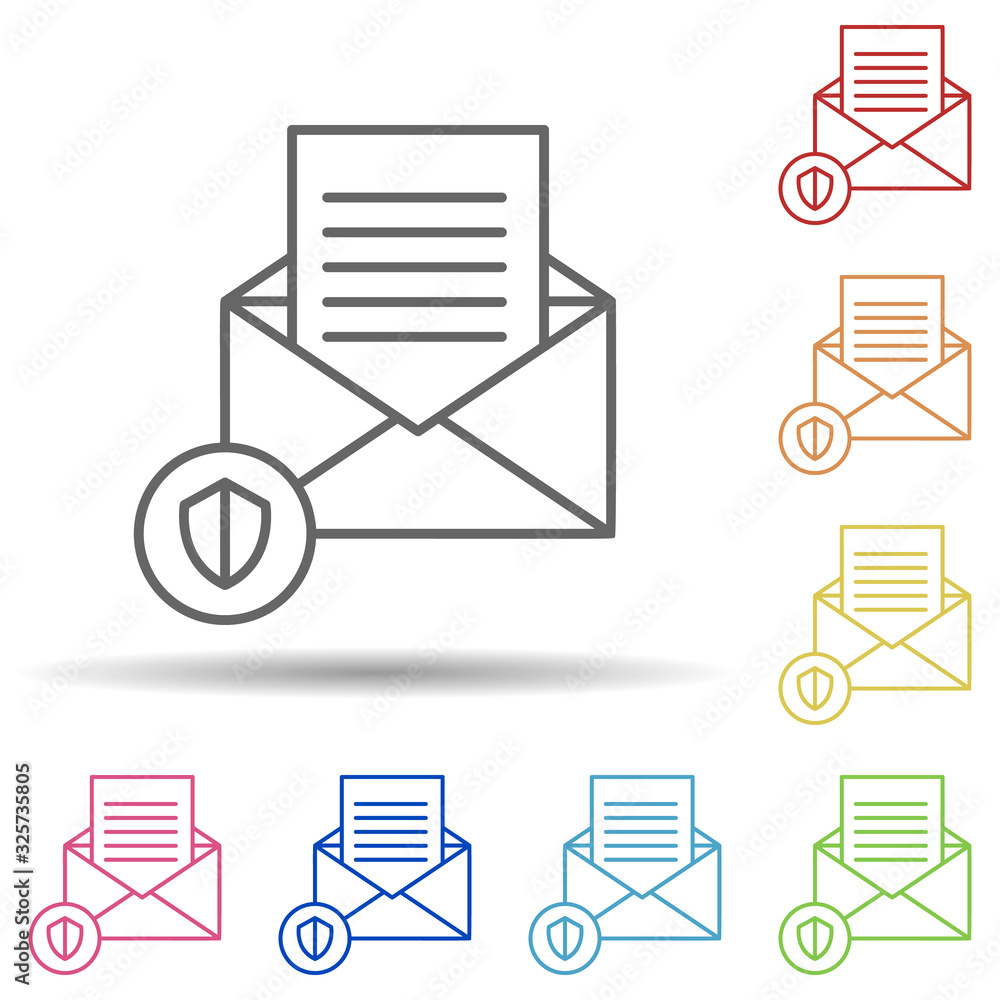 Poster virus scan in multi color style icon. simple thin line, outline vector of virus antivirus icons for 