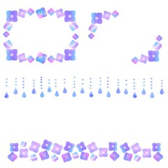 Frames with hydrangea and water drops as motif