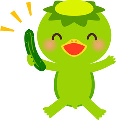 キュウリを持った河童