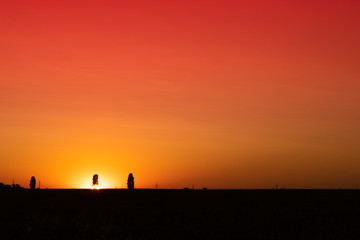Obraz na płótnie Canvas Sunrise in countryside of Czech Bohemia region