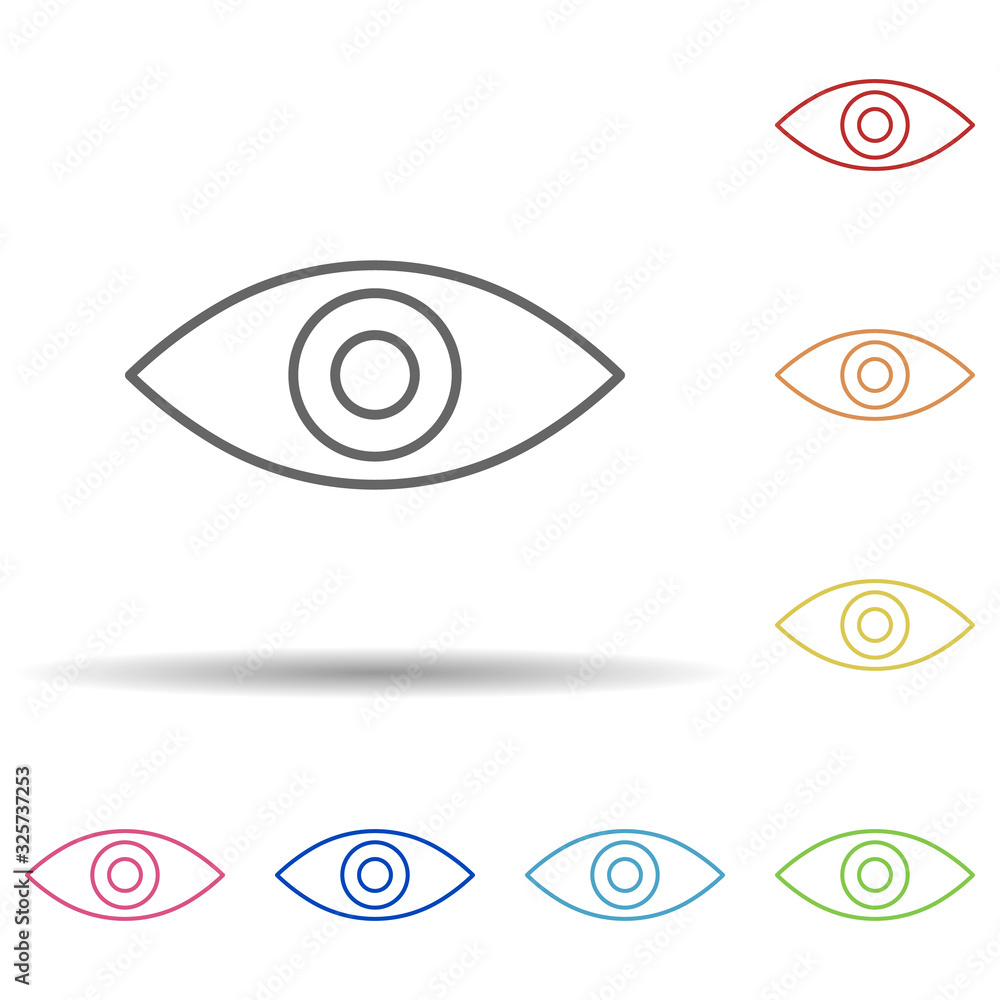 Poster eye in multi color style icon. simple thin line, outline vector of virus antivirus icons for ui and 