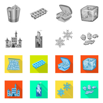 Vector illustration of texture and frozen icon. Collection of texture and transparent stock symbol for web.