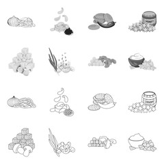 Vector design of taste and seasonin sign. Set of taste and organic stock vector illustration.