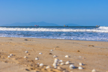 Fototapeta na wymiar Beautiful landscape with sea beach in Vietnam