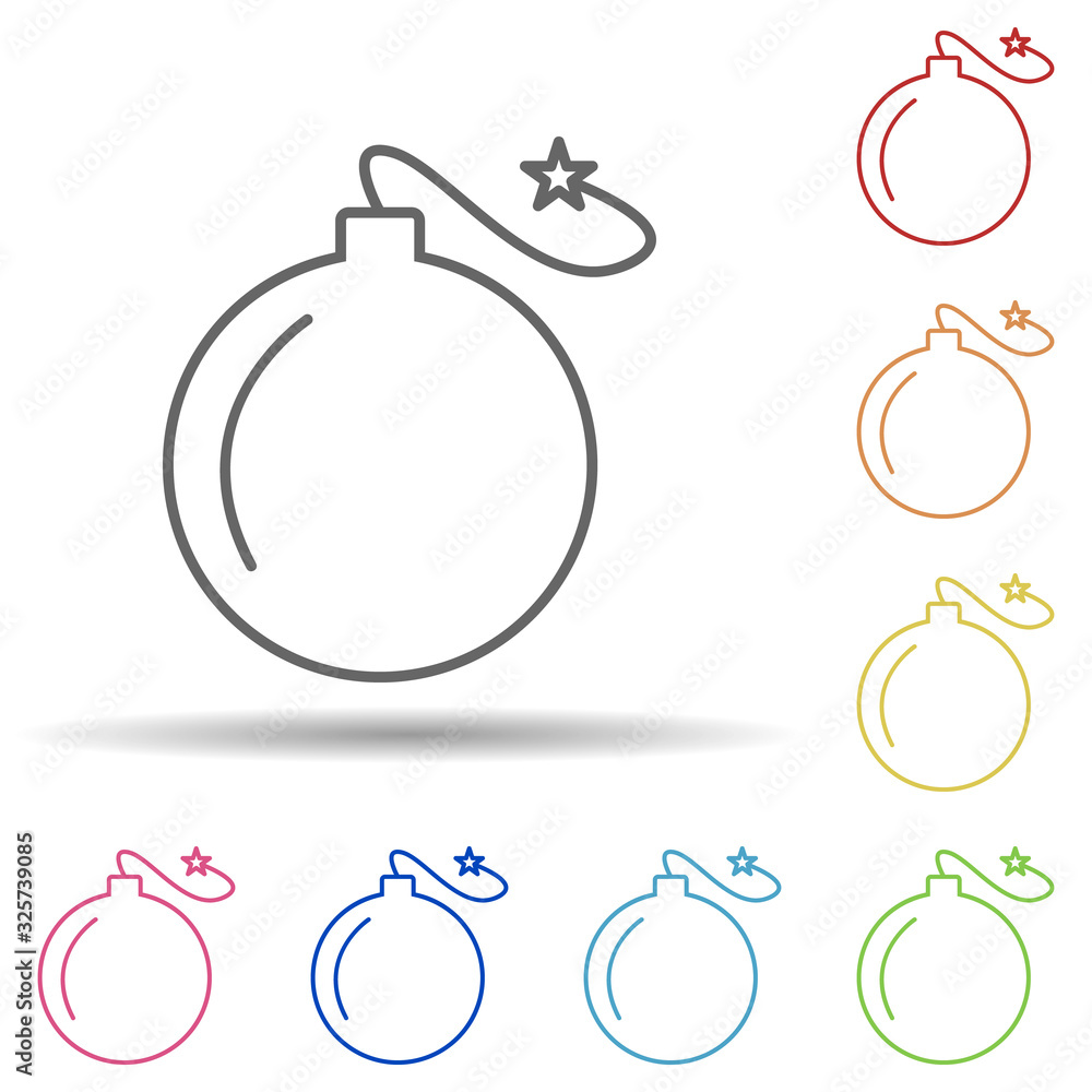 Poster bomb in multi color style icon. simple thin line, outline vector of virus antivirus icons for ui and