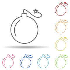 Bomb in multi color style icon. Simple thin line, outline vector of virus antivirus icons for ui and ux, website or mobile application