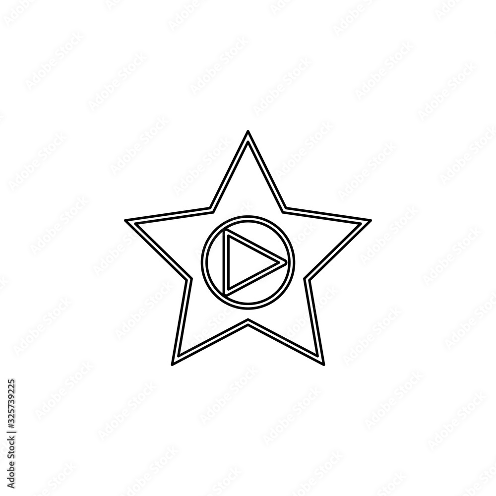 Poster star and arrow icon. simple thin line, outline vector of web icons for ui and ux, website or mobile 