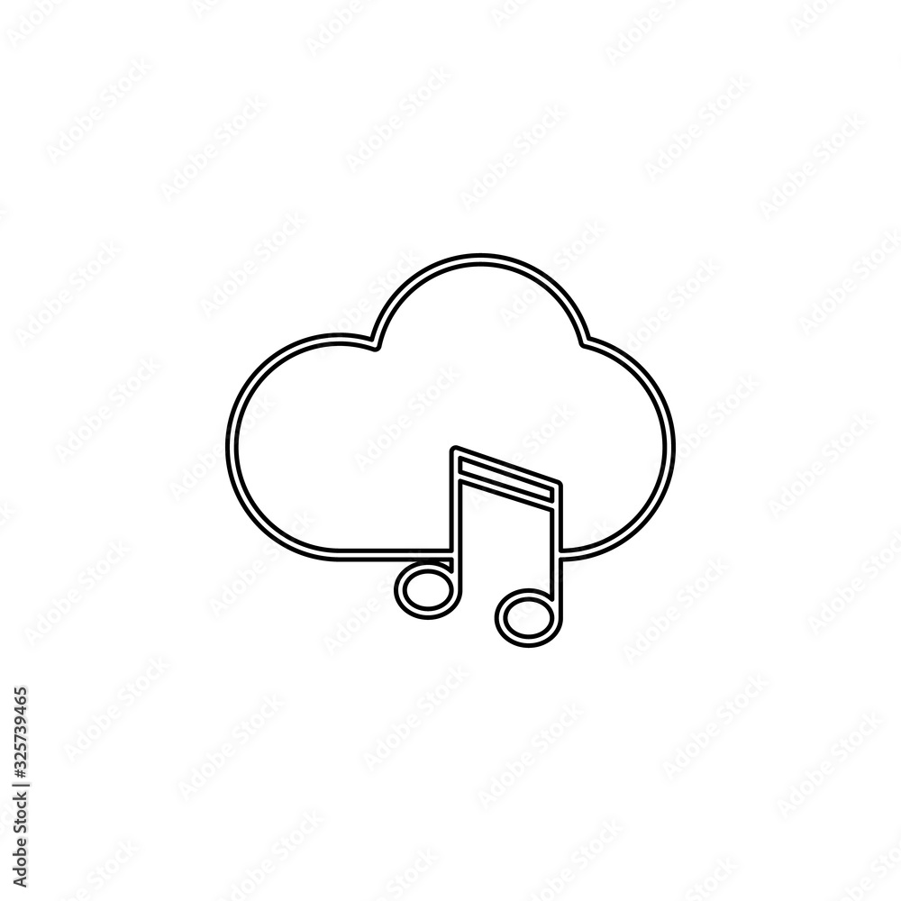 Poster musical cloud icon. simple thin line, outline vector of web icons for ui and ux, website or mobile a