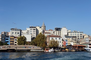 View of the Karakoy marina in the Golden Horn. Istanbul