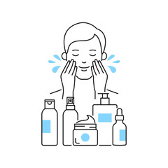 Men's skin care vector illustration