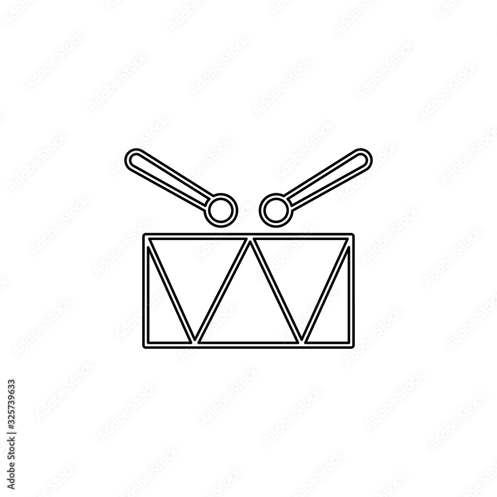 Aufkleber drum icon. simple thin line, outline vector of web icons for ui and ux, website or mobile applicatio