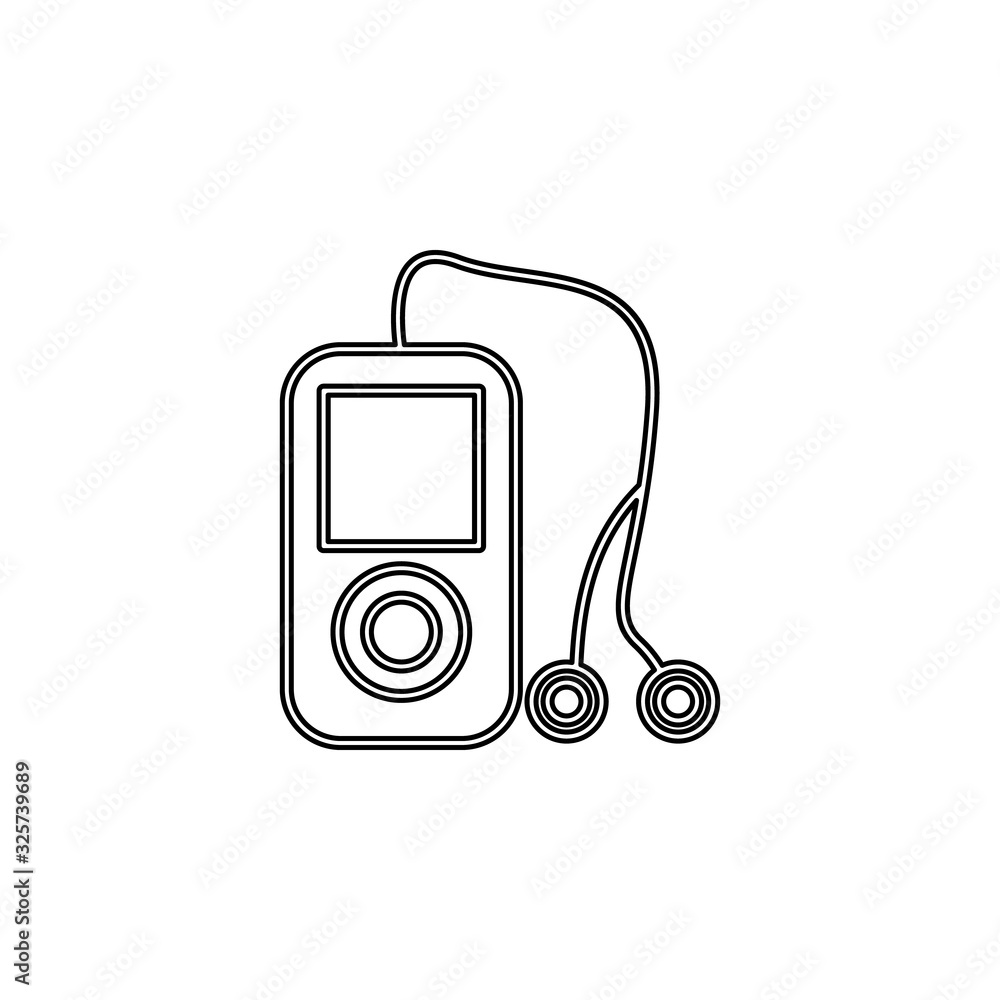Poster music player icon. simple thin line, outline vector of web icons for ui and ux, website or mobile ap