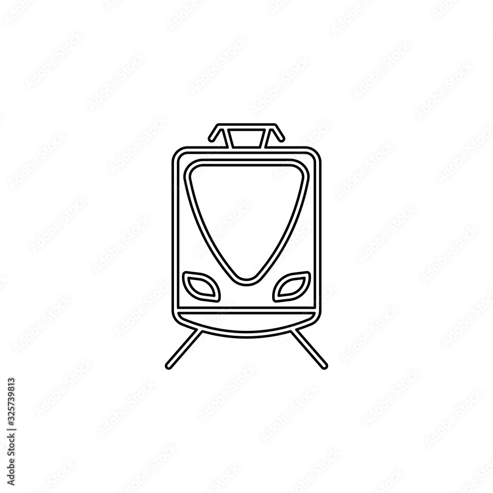 Poster a train icon. simple thin line, outline vector of web icons for ui and ux, website or mobile applica