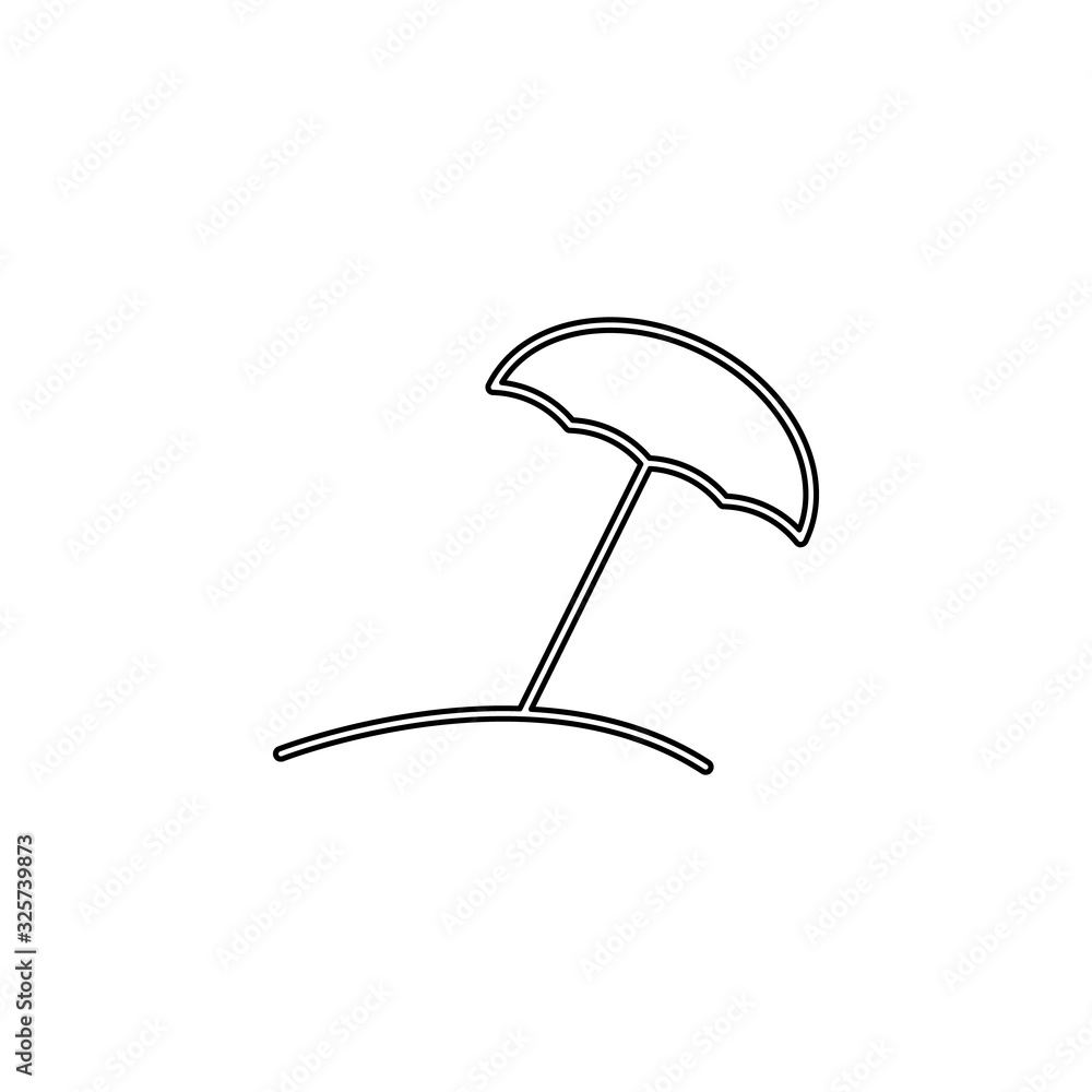 Poster beach umbrella icon. simple thin line, outline vector of web icons for ui and ux, website or mobile 