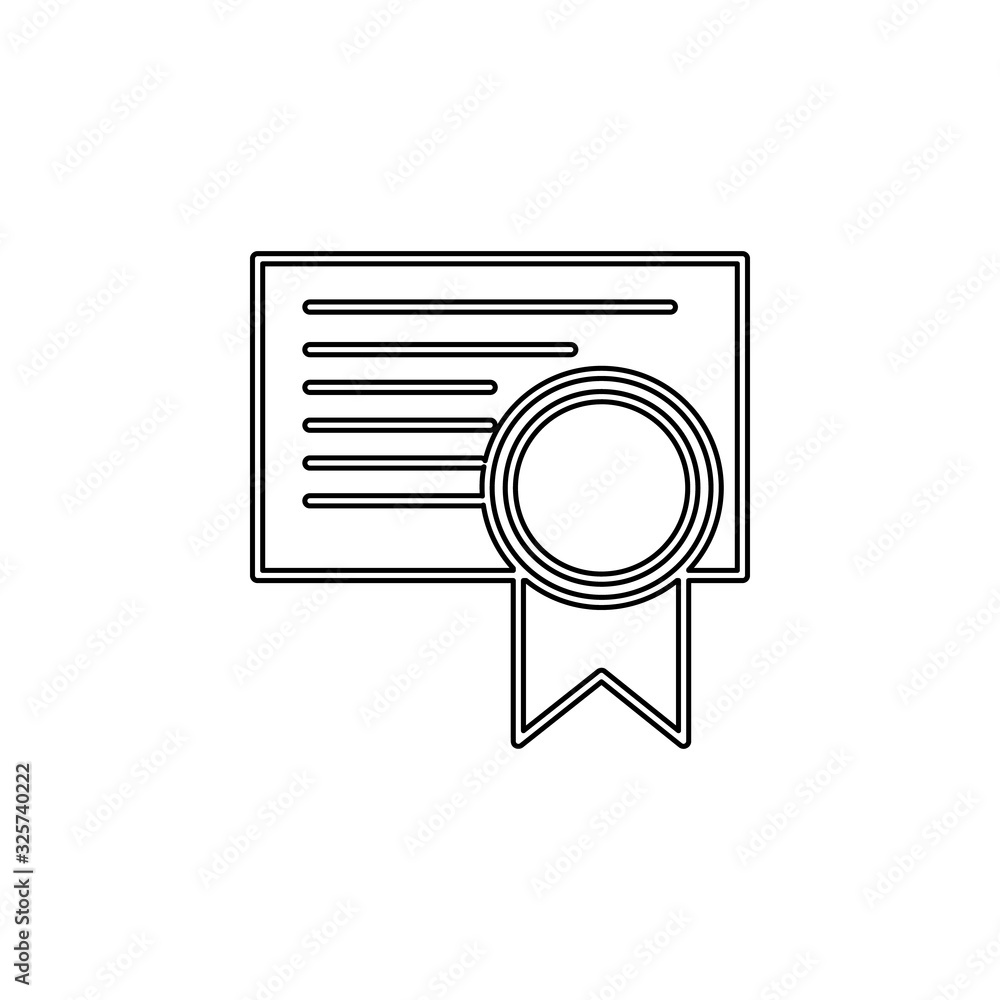 Aufkleber certificate icon. simple thin line, outline vector of web icons for ui and ux, website or mobile app
