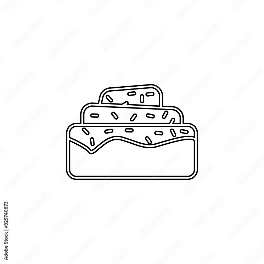 Aufkleber cake icon. simple thin line, outline vector of web icons for ui and ux, website or mobile applicatio