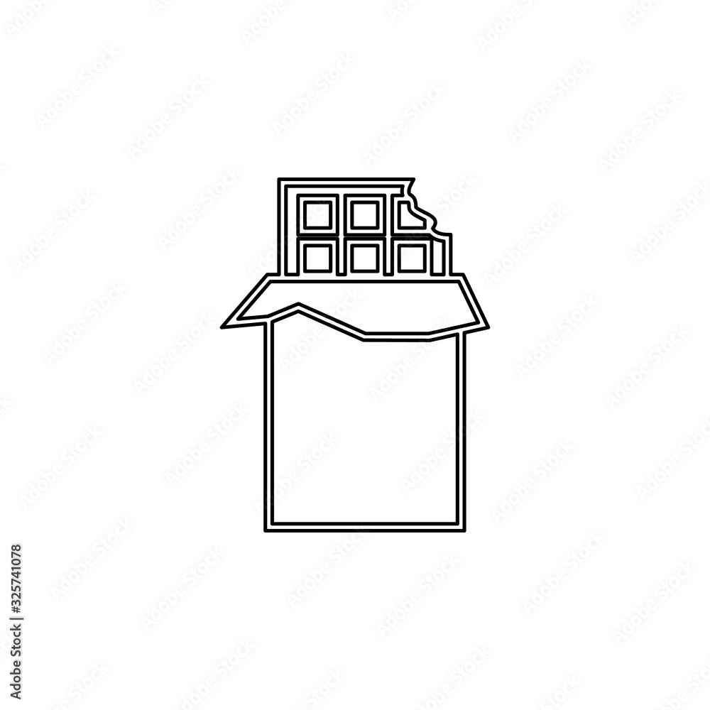 Poster chocolate in a pack icon. simple thin line, outline vector of web icons for ui and ux, website or mo