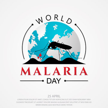 World Malaria Day vector background letter for element design on the white background
