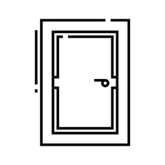 Door line icon, concept sign, outline vector illustration, linear symbol.