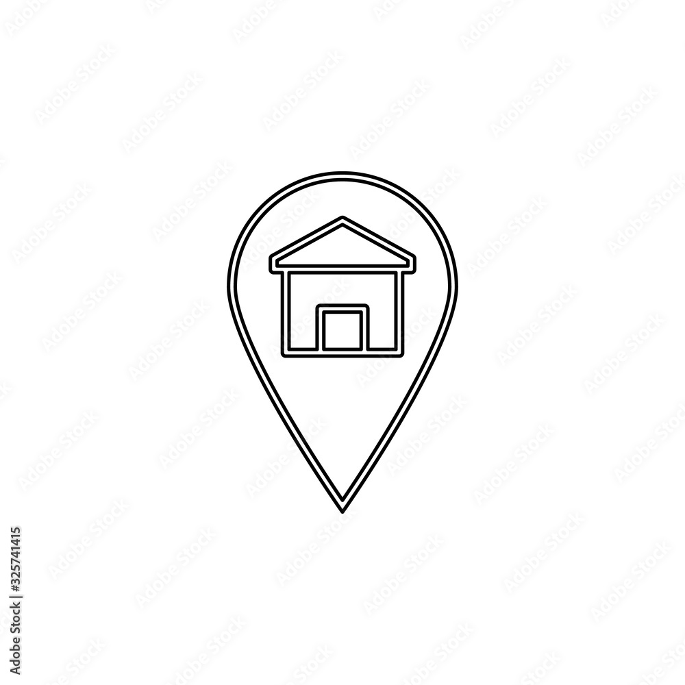 Poster home destination icon. simple thin line, outline vector of web icons for ui and ux, website or mobil