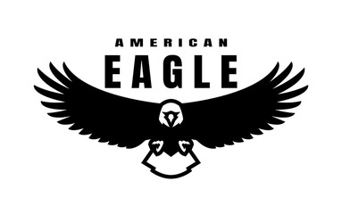American eagle. Flying bird logo, simbol. Vector illustration.