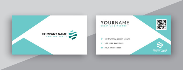 Naklejka premium green tosca business card designs . modern, clean and simple business card template