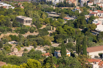 Fototapeta premium View of Athens from Acropolis. Famous places in Athens - capital of Greece. Ancient monuments.