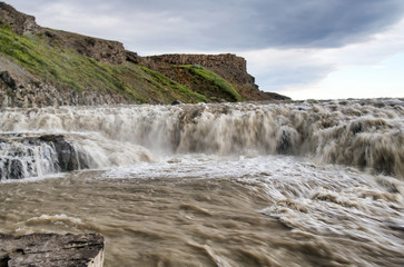 Gullfoss Natural Reserve in summer, Iceland
