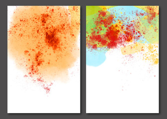 Abstract colorful paint splatter background with copy space for your text