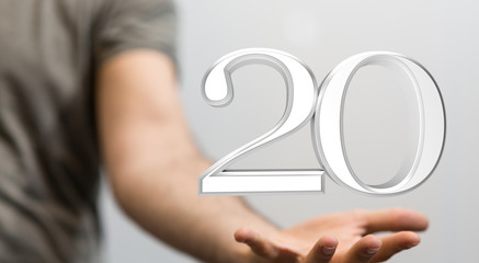 20 years anniversary celebration logotype with elegant celebration.