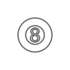 Naklejka premium billiard ball icon. Simple thin line, outline vector of web icons for ui and ux, website or mobile application
