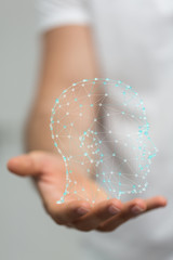 human head, chakra power, inspiration abstract thought.