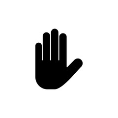 Stop icon isolated on white background. Hand symbol. Hand icon vector