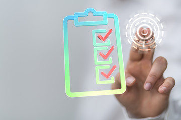 Touching Check List on Visual Screen.