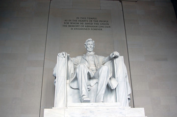 Statue of Abraham Lincoln in the Lincoln Memorial, Washington, DC