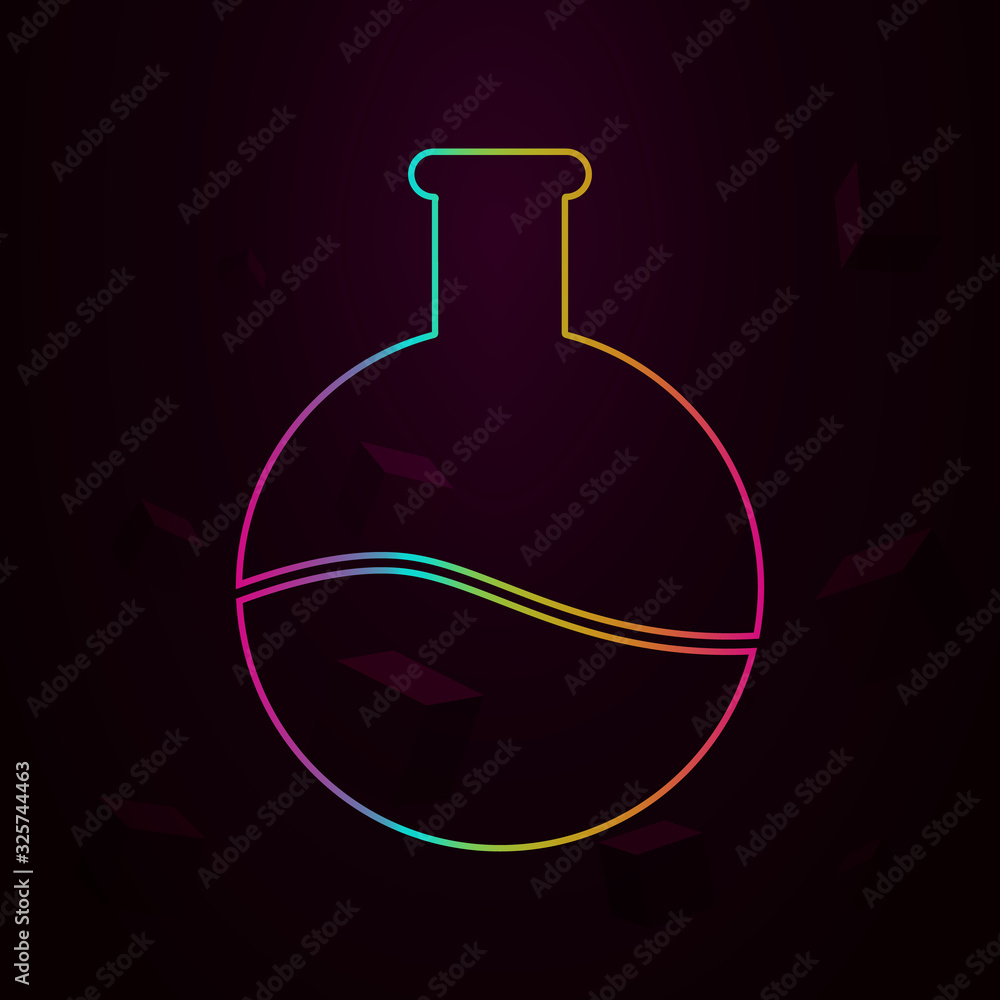 Poster laboratory flask nolan style icon. simple thin line, outline vector of web icons for ui and ux, webs