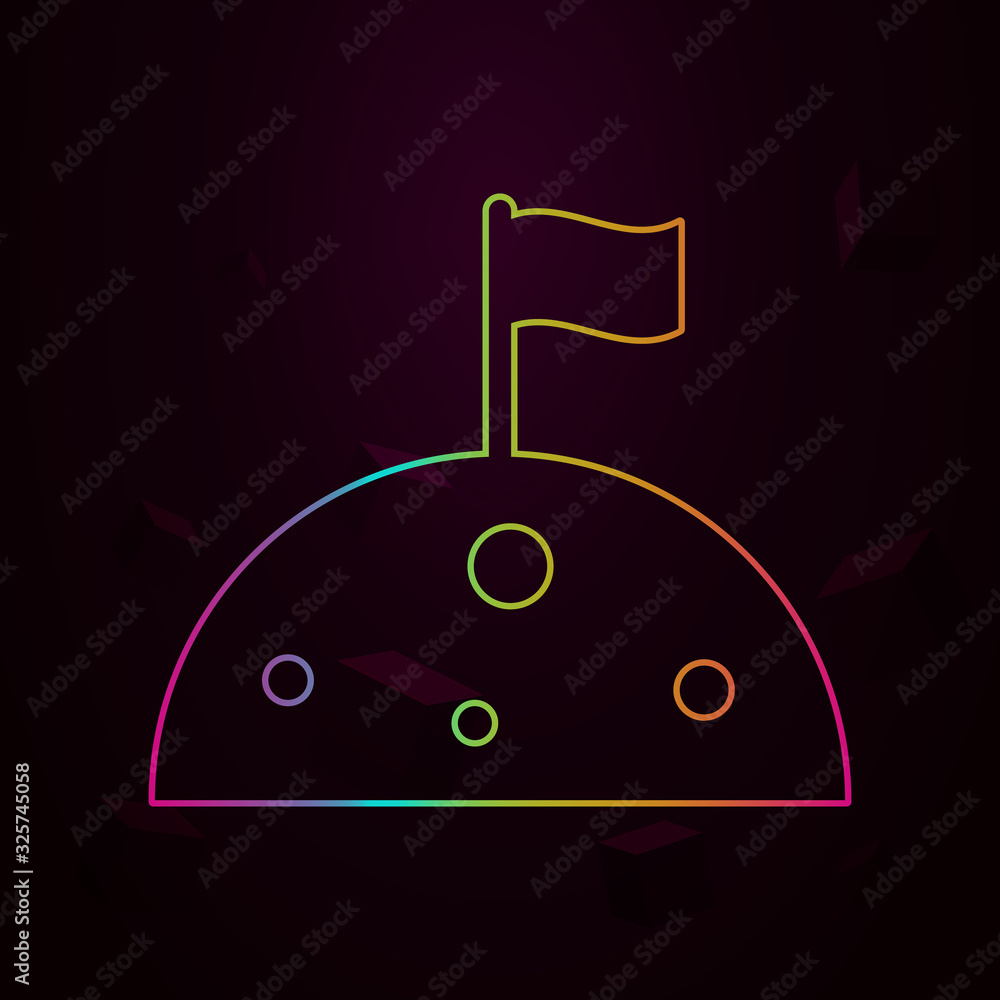 Aufkleber moon and flag nolan style icon. simple thin line, outline vector of web icons for ui and ux, website